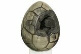 Septarian Dragon Egg Geode - Black Crystals #219114-1